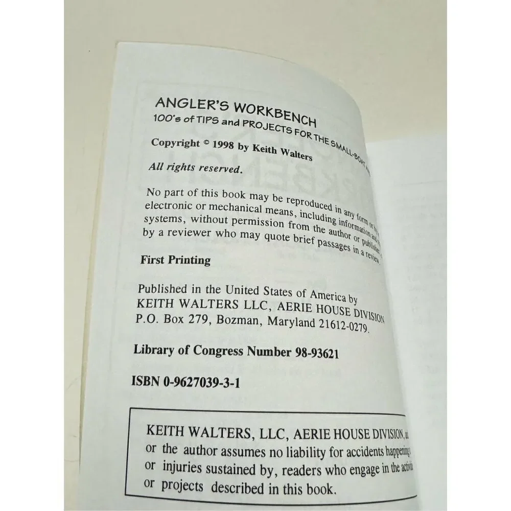 Angler's workbench: 100's of tips and projects for the small-boat angler SIGNED